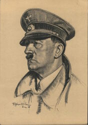 Germany, Hitler Portrait, "Founder of Greater Germany, 1938" Nazi Germany Postcard Postcard Postcard