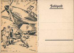 Germany WWII, Feldpost, Soldiers' Mail, Loading Bomb onto Aircraft Nazi Germany Postcard Postcard Postcard