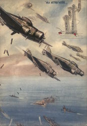 Aircraft of the Italian Air Force in attack formation Postcard