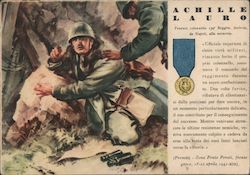 Gold Medal Awarded To Achille Lauro Italy World War II Postcard Postcard Postcard