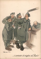 Italian soldiers in the quartermaster Postcard