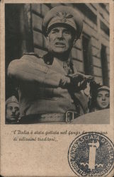 An Italian general making impassioned speech. Italy World War II Postcard Postcard Postcard