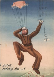 Usual Paratrooper Pranks Italy World War II Postcard Postcard Postcard