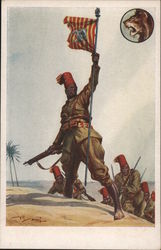 XIII Eritrean Battalion of Cyrenaica Italy World War II Postcard Postcard Postcard