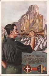 Camp of 245th Fascist Youth Legion, Ampezzo, August 1929 Italy World War II Postcard Postcard Postcard