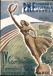 IV women's national championship G.L.L. Naples Italy World War II Postcard Postcard Postcard