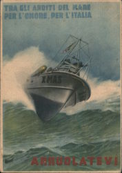 Join The Army, Among Sea Bravest: for Honor, for Italy. World War II Postcard Postcard Postcard