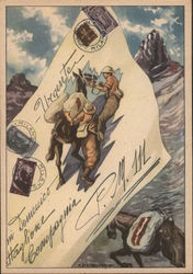 Soldiers climb the mountains with donkeys Postcard