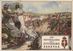 230th Battalion of the Savoy division in East Africa Italy World War II Postcard Postcard Postcard