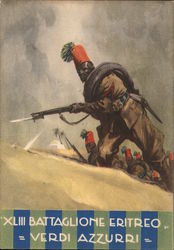 XLIII Eritrean "Verdi Azzurri" Battalion War cross for military valor Italy World War II Postcard Postcard Postcard