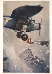 Aeronautical Weapon: Will, Fly, Valor Italy World War II Postcard Postcard Postcard