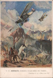 The desperate bombards enemy soldiers in Tembien Italy World War II Postcard Postcard Postcard