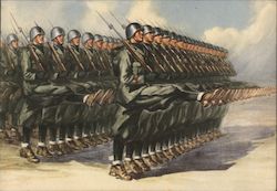 Goose Step: A Praise by Benito Mussolini Italy World War II Postcard Postcard Postcard