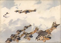 Aircraft of the Italian Air Force in formation Postcard