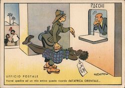 Humorous postcard for use by the Italian troops of East Africa Italy World War II Postcard Postcard Postcard