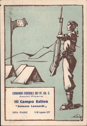 Federal Command of the FF. CG. C. of Ascoli Piceno, III Summer Camp Postcard