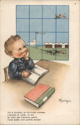 Young Balilla studying to become an aviator soldier Postcard