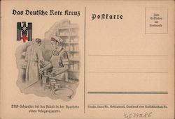 German Red Cross, Nurses in the Military Hospital Pharmacy Postcard