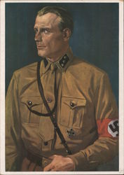 Named SS Officer,  Swastika, Uniform Postcard