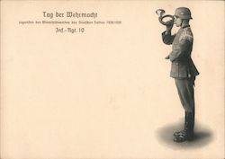 Day of the Army, 10th Infantry Regt. Soldier w Bugle Postcard