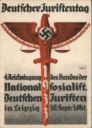 Propaganda, 1933, Day of the German Jurists, Swastika Nazi Germany Postcard Postcard Postcard