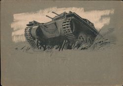 German Tank, Panzer Unit Postcard