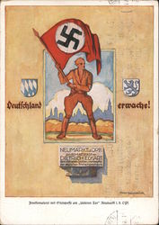 Third Reich Political Propaganda, "Germany, Awake!" Nazi Germany Postcard Postcard Postcard