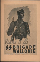 French Langauge, Belgium, SS Brigade Walloniad Nazi Germany Postcard Postcard Postcard