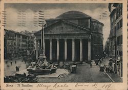 Rome Italy, Pantheon, to Germany w Swastika Cancel Nazi Germany Postcard Postcard Postcard