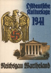 Eastern Germany Meeting, German Culture Days, 1941, Bartheland, Eagle, Swastika Nazi Germany Postcard Postcard Postcard