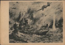 Airplanes, Luftwaffe, Attacking English Ship Nazi Germany Postcard Postcard Postcard