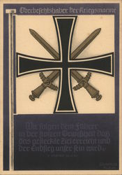 Navy Command Flag, Maltese Cross, The Victorious Flags of the German Military Postcard