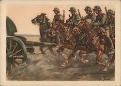 Horse Drawn Artillery battery, "Postcard of the Army" Nazi Germany Postcard Postcard Postcard