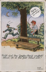 Military Comic, "My Treasure, why are you in such a hurry?" Nazi Germany Postcard Postcard Postcard