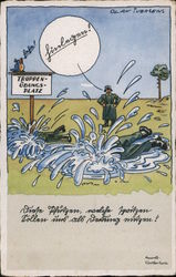 Military Humor, Troops Training Exercise Area, Soldiers in Puddle Postcard