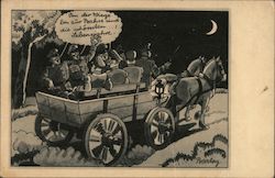 Military Humor, Soldiers in Horse Wagon, "From the Cradle to the Grave, These Are the Best Years of Our Lives" Nazi Germany Post Postcard