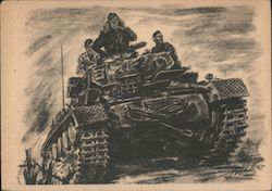 "Tanks to the Front" Postcard