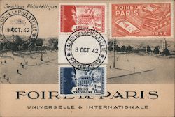 International Philatelic Exposition, Paris, 1942 Postcard