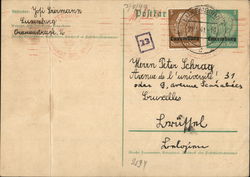 Personal Message to Recipient in Occupied Belgium Nazi Germany Postcard Postcard Postcard