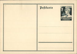 Printed Postage, 6 RM, Sturmabteilung (SA) Soldier, Swastika Nazi Germany Postcard Postcard Postcard