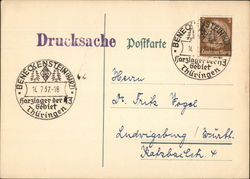 Personal Mail, Forest Camp Beneckenstein, Thuringia Postcard