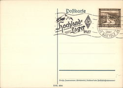 Postmark - Highland Camp, Bad Tolz, Bavaria, 1937 Postcard