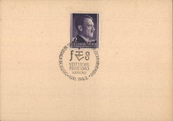 German-occupied Poland commemorative cancel "Veit-Stoss-Preis Krakau 1943" Postcard