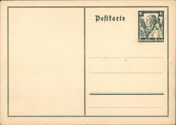 Unused German Nazi-era Postal Card Nazi Germany Postcard Postcard Postcard