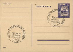 German-occupied Poland/Ukraine, city of Lviv (Lemberg) commemorative cancel "Eröffnung der Fleckfieberforschungsstätte Behring-Institut Lemberg 10.-11.12.1942" Postcard