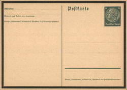 Unused German Nazi-era Postal Card Nazi Germany Postcard Postcard Postcard