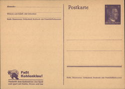 Unused German Nazi-era Postal Card Nazi Germany Postcard Postcard Postcard