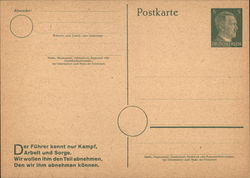 Unused German Nazi-era Postal Card Nazi Germany Postcard Postcard Postcard