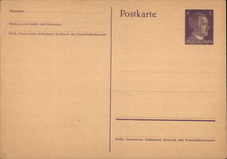 Unused German Nazi-era Postal Card Nazi Germany Postcard Postcard Postcard