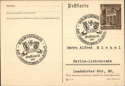 commemorative cancel "Großtausch der KdF-Sammlergruppen des Kreises IV" postal district Berlin-Schöneberg Nazi Germany Postcard  Postcard